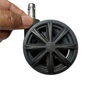 2.5" Replacement Office Chair Caster Wheels with Spokes (Set of 5) - Black